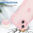 thumbnail image 2 of IPhone 15 Case Wavy Edge Clear Back Design, Anti-Slip Grip Cute Wave Curly Frame Shape Shockproof Soft TPU & Hard Bumper Protective Phone Case Cover for Women Girls, Pink, 2 of 6