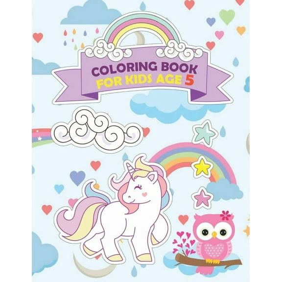 Coloring Book Unicorn Journal and Sketchbook for Kids age 5: Unicorn Journal and Notebook for Kids, space for Coloring, Drawing and Sketching., (Paperback)