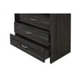 thumbnail image 2 of Hodedah Commode en Bois Manufacturé à 3 Tiroirs avec Étagère/compartiments Ouverts - Noyer, 2 of 7
