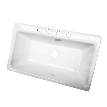 36 x 22 Single Bowl Top Mount Drop-In Kitchen Sink, White