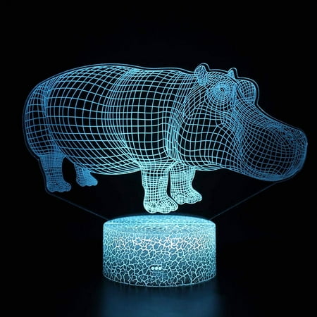 

YSTIAN 3D Night Light Animal Series Colorful Changing Optical Illusion Smart Touch Table Desk Lamp for Kids Home Decoration D