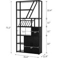 thumbnail image 2 of Wine Bar Cabinet with LED Lights and Power Outlets – Tall Coffee Bar Station with Wine Rack, Kitchen Microwave Stand and Bakers Rack – Stylish Cabinet for Living Room, Home Bar, Black, 2 of 7