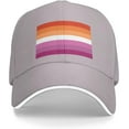 thumbnail image 2 of Lesbian Pride Rainbow LGBT Flag Baseball Cap Men Ponytail Hat Women Dad Hat Sun Hat Adjustable Trucker Hat Black, 2 of 8