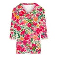 thumbnail image 4 of Xdegoge My Orders Placed Recently By Me Womens 3/4 Sleeve T Shirts Trendy V Neck T Shirts Floral Summer Tunic Ladies Tops Elegant Dressy Casual Blouses Fashion Vacation Tee Shirts Ropa Mujer, 4 of 4