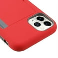 thumbnail image 3 of Apple iPhone 11 PRO MAX Wallet Phone Case Protective Cover with 3 Cedit Cards ID Holder Slots [Slim] Heavy Duty Shockproof Hybrid Rubber Hard PC + TPU Armor RED Case Cover for iPhone 11 Pro Max, 3 of 8