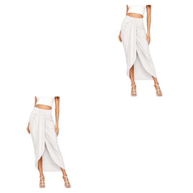 Sonducket de mujer de cintura alta Casual Irregular reemplazo de otoño transpirable Color sólido plisado hogar Oficina niñas faldas XS XS Blanco 2Conjunto