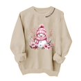 thumbnail image 4 of VKOYWKM Women's Christmas Sweatshirts Merry Christmas Snowman Graphic Pullover Cute Crewneck Oversized Sweatshirts Xmas Holiday, 4 of 5