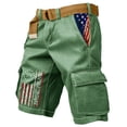 thumbnail image 3 of Havenx 4th Of July Cargo Shorts for Men American Flag Graphic Cargo Shorts with Multi Pockets Distressed Washed Pant 250 Years Of Freedom Cross Patriotic Clothing,Camouflage Green L, 3 of 4