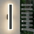 thumbnail image 3 of Modern Outdoor Wall Light Exterior Lighting Fixtures LED Linear IP65 Waterproof Wall Lamps Outdoor Wall Sconces Lighting for Porch Patio Garage Yard IP65 Waterproof, 3000K 11W 363LM, 15.8 Inch, 3 of 9