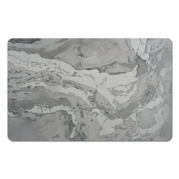 Long Bathroom Rug Runner 20x32 inch – Soft Microfiber Bath Mat in Modern Marble Design - Non-Slip & Machine-Washable Floor Rug for Shower & Tub