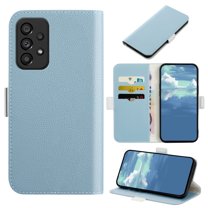 Allytech Wallet Case for Samsung Galaxy A53 5G, Candy Color Leather Magnetic Closure Flip Card Slots Holder Shockproof Phone Case,Blue