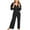 Black, variant on XWSHYW Womens Jumpsuits Fashion Long Sleeve Solid Color Romper Leisure Loose Fit Comfort Waist Long Jumpsuits
