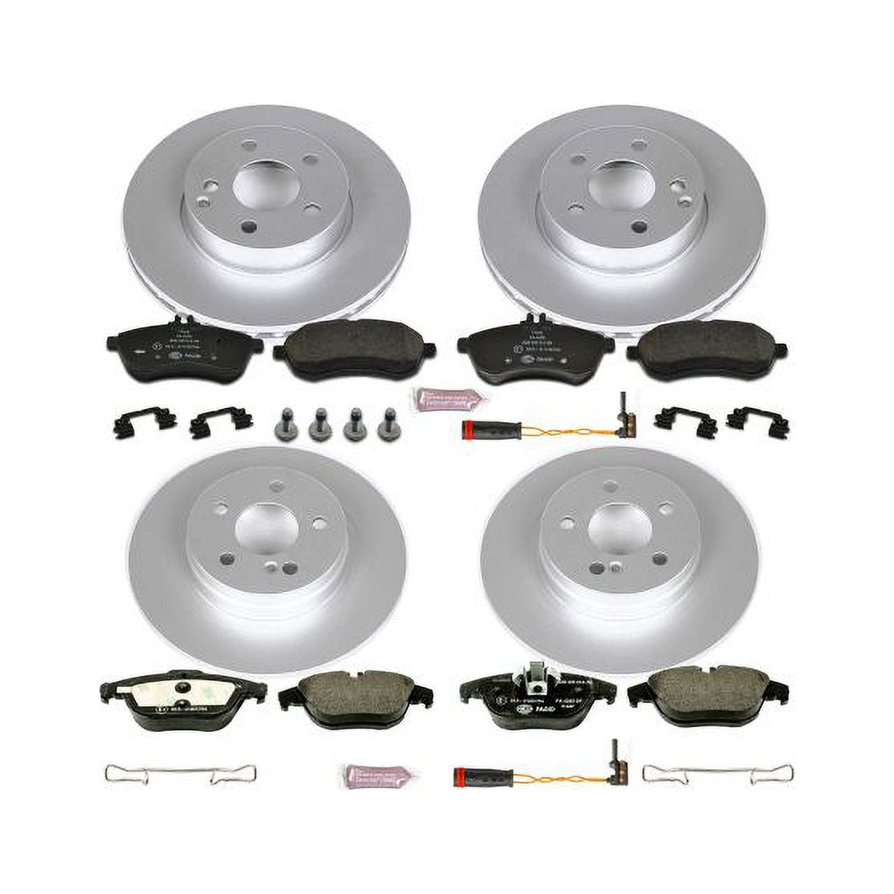 Power Stop Front and Rear Euro-Stop ECE-R90 Certified Brake Pad and Rotor Kit ESK5791