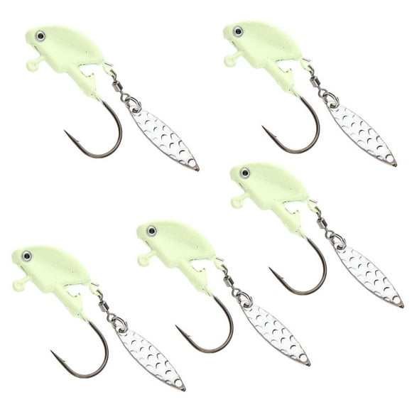 S SERENABLE 5 Pieces Fishing Jig Lure Freshwater Saltwater Bait Luminous 10g