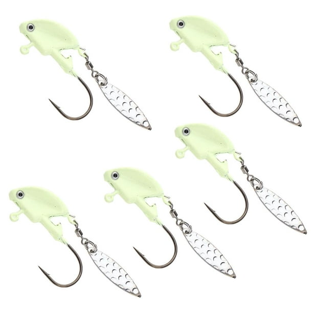 5pcing Jigs Lure Mini Lure for Bass Pike Trout saltwater and freshwater Ice  Luminous 10g 
