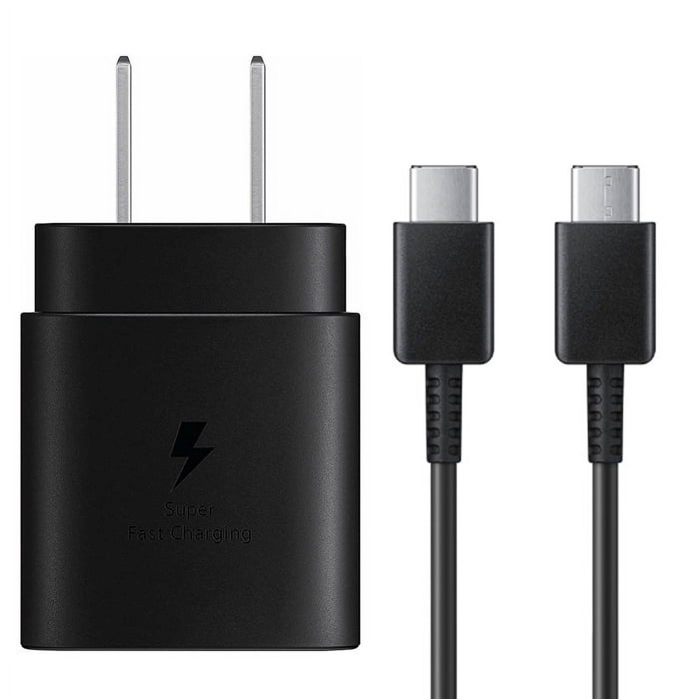 Samsung OEM Adaptive Super Fast Charger for Samsung Galaxy S20 S20+ Plus S20 Ultra S21 S21+ Ultra Note10 Note20 Real 25W USB Super Fast Wall Charger Adapter + 3FT USB-C Type C Cable Cord Kit - image 2 of 5