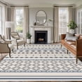 thumbnail image 2 of Bohemia Geometric Area Rugs 5x7 ft Beige Grey Blue Stripe Diamond Ethnic Style Washable Rug Non Slip Indoor Carpet Absorbent Floor Mat for Living Room Bedroom Dining Room, 2 of 9