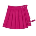 thumbnail image 7 of Mini Skorts, Asymmetric Pleated Skirts Wrapped Skort With Leg Bands For Leisure, Music Festivals, Casual Outings & Everyday High Waisted Summer Dress For Women & Teen Gils (Hot Pink, L), 7 of 7