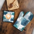 thumbnail image 5 of Blue and Grey Abstract Art Artwork Kitchen Oven Mitt and Pot Holder Sets 2 Pcs for Baking, Cooking and Grilling, Heat Resistant Up To 392 °F, 5 of 7