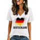 thumbnail image 4 of Women's Football Graphic T-Shirt, Women's V Neck Short Sleeve T Shirt, Casual Letter Print Tee, Fashion Summer Top for Soccer Tournament 2026 Red Size: 2XL, 4 of 6