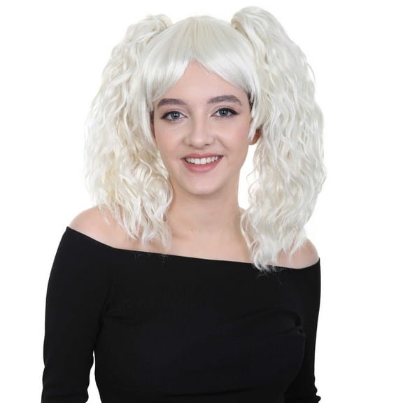 HPO Adults Womens Wig | White TV/Movie Party Ready Fancy Cosplay Halloween Wig | Premium Breathable Capless Cap