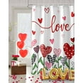 thumbnail image 4 of Valentine''s Day Shower Curtain, Pink Red Love Shower Curtains Set with Hooks, Romantic Heart Leaves Waterproof Fabric Bathroom Curtains Decor Home Accessories,Stall 36 X 72 Inch, 4 of 6