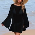 thumbnail image 7 of Nfurl Swimsuit Coverup for Women Loose Fit Long Sleeve Bikini Cover ups Summer Beach Mesh Sheer Bathing Suit Coverups Black Free Size, 7 of 7