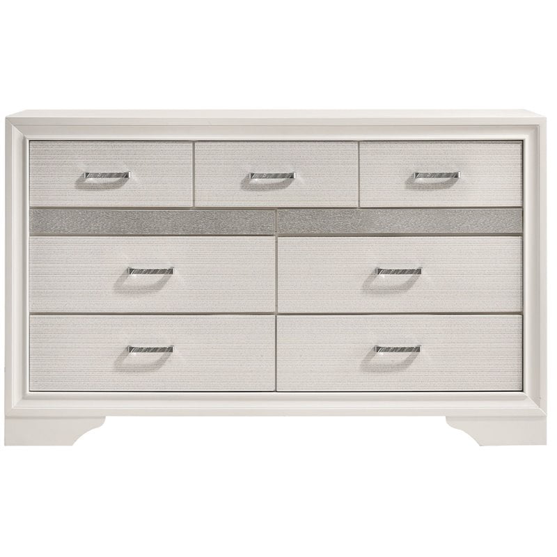 Drawer Dresser In White And Rhinestone, White Bling Dresser