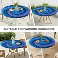 thumbnail image 7 of Blue Tie Dye Pattern Round Fitted Tablecloth with Elastic Edge,Dining Table Cover Waterproof,Outdoor Round Tablecloth for Camping,Dining,Indoor and Outdoor, 7 of 7