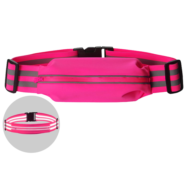 YSTIANN Ceinture de Course Réfléchissante avec Support de Téléphone, Pochette de Taille Réglable pour Entraînement Jogging, Rangement Sécurisé, pour Hommes & Femmes, Rose AZ78-2288