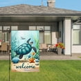 thumbnail image 3 of Jbralid Spring Garden Flag Sea Turtle And Starfish Welcome Linen Summer Garden Flags for Outside 12x18 inch, 3 of 5