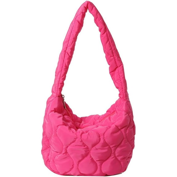 Kukuzhu Quilted Bag for Women Puffer Tote Bag Quilted Shoulder Bag Puffy Hobo Bag Lightweight Quilted Padding Tote