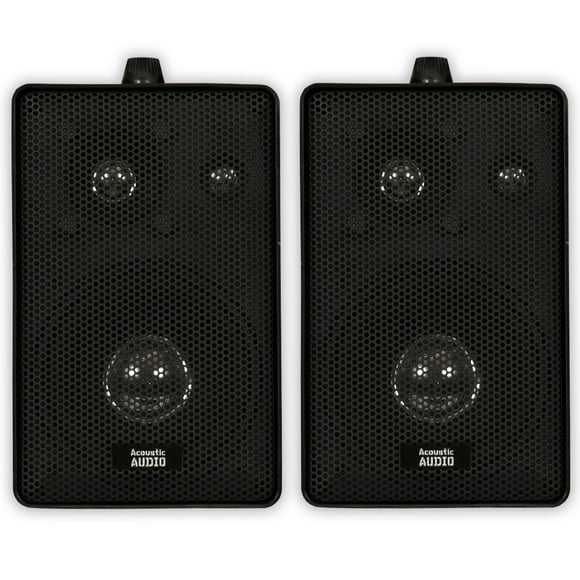 Acoustic Audio AA251B Haut-Parleurs d'Intérieur Extérieurs 3 Voies Noir Paire Montable