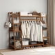thumbnail image 1 of Perchero de Bambú con Ganchos, Perchero para Ropa, Armario, Estante Almacenamiento de Ropa para Dormitorio, Sala de Estar, Lavadero 160 * 40 * 140CM (Marrón), 1 of 6