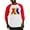 Red/White, variant on CafePress - Ribbons For All Baseball Jersey - Cotton Baseball Jersey, 3/4 Raglan Sleeve Shirt