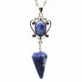 thumbnail image 1 of HOOUN Hexagonal Cone Pendulum Natural Crystal Pointed Pendant Necklace-Sodalite, 1 of 5