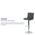 thumbnail image 4 of Emma + Oliver Gray Vinyl Adjustable Height Panel Back Barstool, 4 of 7