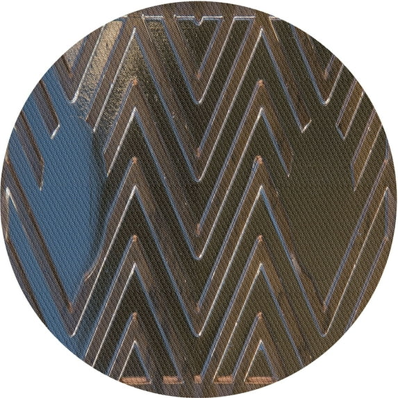 Ahgly Company Indoor Round Patterned Granite Gray Novelty Area Rugs, 6' Round