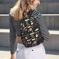 thumbnail image 6 of Picia Vegetable Quiche Printed Canvas Daypack - Stylish and Durable Vintage Compact Backpack - Class, Work, Travel, or Laptop Bookbag,Organized Compartments-Small, 6 of 6