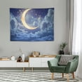thumbnail image 2 of COMIO Moon Starry Tapestry Night View White Cloud Blue Starry Sky Stars Natural Art Wall Hanging Tapestry for Bedroom Dorm Living Room 40x30in, 2 of 7