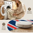thumbnail image 5 of ODIKA 8'x10' Washable Area Rug Non-Shedding, Easy Care, Striped Horizontal Navy Balanced Nautical Motif Strip Mudroom for King Size Bedroom Under Bed, Master Suite, 5 of 7