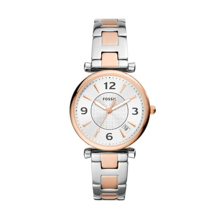 Fossil Ladies' Carlie Three-Hand Date Two-Tone Stainless Steel Watch (ES5156)