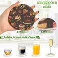 thumbnail image 2 of Yayeee 6 PCS Drink Coasters with Holder Set Woven Absorbent Round Tabletop Hot Pad, Chocolate Cakes, 2 of 7