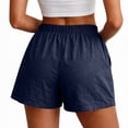 thumbnail image 7 of Nestiefly Linen Shorts for Women Summer Casual Wide Leg Loose High Waist Drawstring Dressy Shorts 2026 Beach Vacation Clothes Navy XXL, 7 of 7