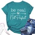 thumbnail image 4 of WEIYLL Ladies T Shirts Short Sleeve Letter Print Sky Blue Tees Sizes XL, 4 of 4
