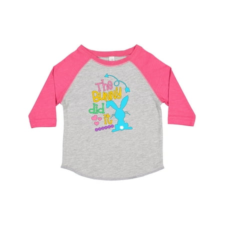 

Inktastic The Bunny Did It Easter Humor with Blue Bunny Silhouette Gift Toddler Boy or Toddler Girl T-Shirt