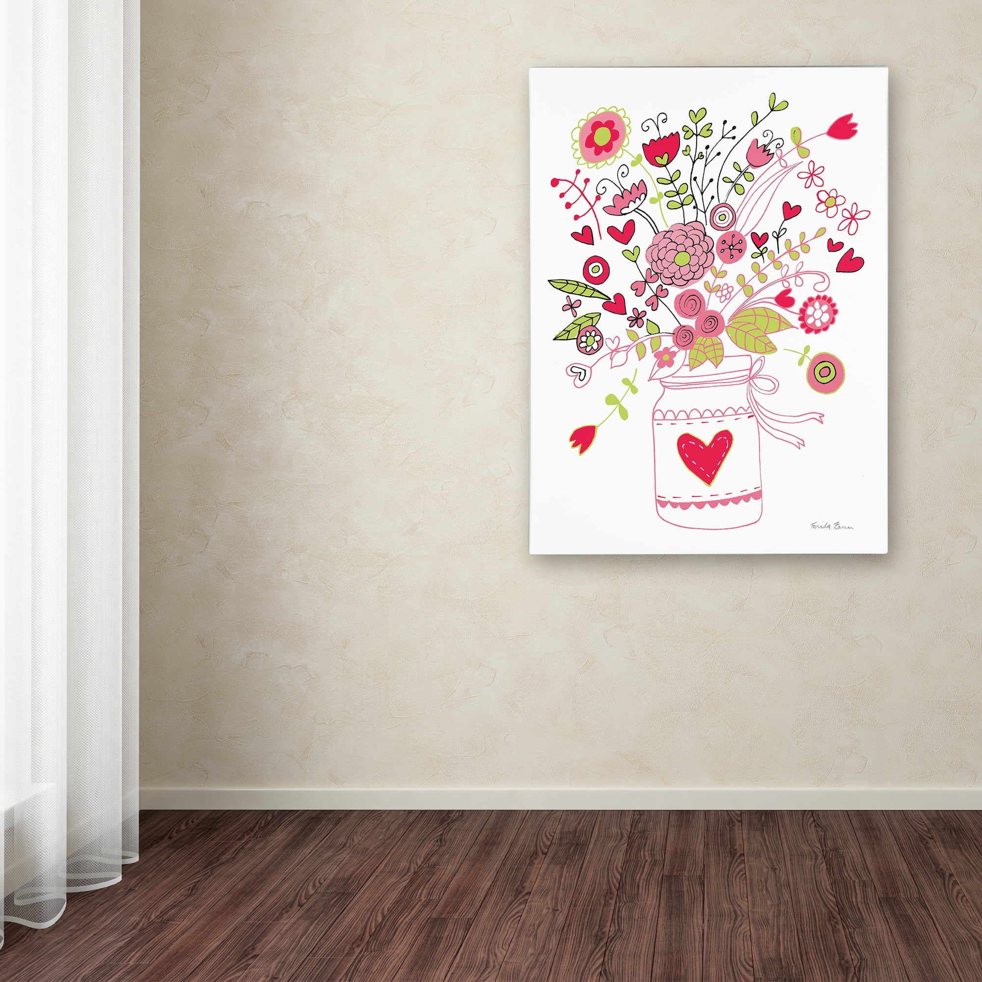 Trademark Fine Art 'Valentines Flowers I' Canvas Art by Farida Zaman