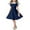 Navy, variant on NAISIBABY Girls Flare Dress, Short Sleeve Solid Color Kids Casual A-Line Sundress Pink 7-8T