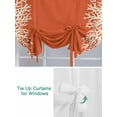 thumbnail image 3 of Coastal Coral Tie Up Curtains for Windows 45 Inch Length Balloon Curtains Kitchen Adjustable Balloon Window Shade Orange White Ocean Marine Nautical Beach Tie Up Bathroom Curtain Window 34"x45", 3 of 6