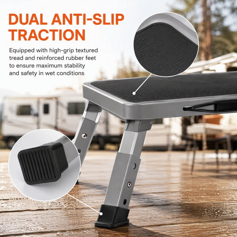 Lafati Folding RV Step Stool, Anti-Slip Platform, 330 lb Capacity photo 4